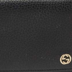 Gucci Black Leather GG Marmont Continental Wallet