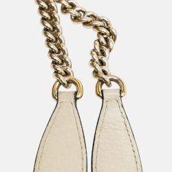 Gucci White Medium Leather Soho Chain Tote