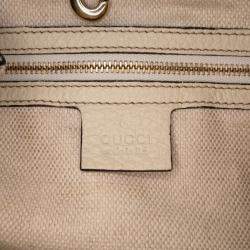 Gucci White Medium Leather Soho Chain Tote