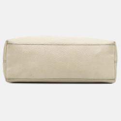 Gucci White Medium Leather Soho Chain Tote