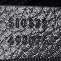 Pre Owned حقيبة يد غوتشي سحاب علوي جلد ونايلون GG سوداء