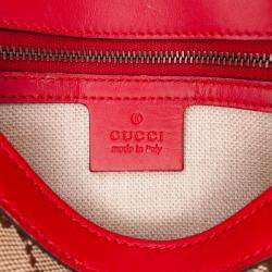 Gucci Brown/Red Medium GG Canvas Lady Web Crossbody