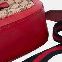 Gucci Brown/Red Medium GG Canvas Lady Web Crossbody