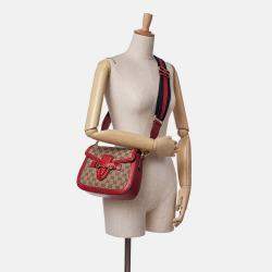 Gucci Brown/Red Medium GG Canvas Lady Web Crossbody