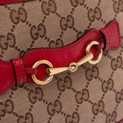 Gucci Brown/Red Medium GG Canvas Lady Web Crossbody
