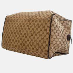 Gucci Brown GG Canvas Web Duffle Bag