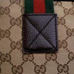 Gucci Brown GG Canvas Web Duffle Bag