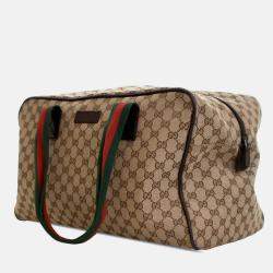 Gucci Brown GG Canvas Web Duffle Bag