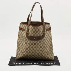 Gucci Brown/Beige GG Supreme Canvas Web Sherry Line Tote