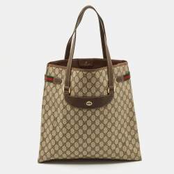 Gucci Brown/Beige GG Supreme Canvas Web Sherry Line Tote