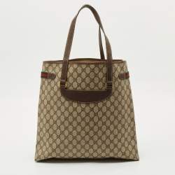 Gucci Brown/Beige GG Supreme Canvas Web Sherry Line Tote