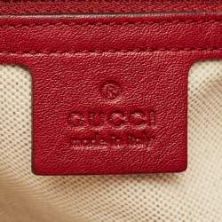 Gucci Red/Beige Canvas and Leather GG Twins Tote