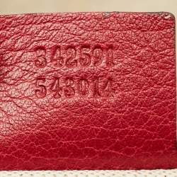 Gucci Red/Beige Canvas and Leather GG Twins Tote