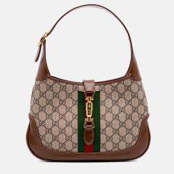 Gucci Beige Brown Small GG Supreme Jackie 1961 Crossbody