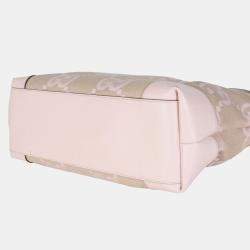 Pre Owned Gucci Pink Monogram Jumbo GG Textured Calfskin Medium Ophidia Shopping Tote bag