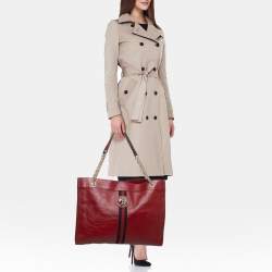 Gucci Red Leather Large Rajah Tote