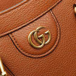Gucci Brown Small Leather Bamboo Diana Satchel