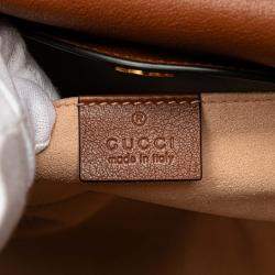 Gucci Brown Small Leather Bamboo Diana Satchel