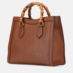 Gucci Brown Small Leather Bamboo Diana Satchel