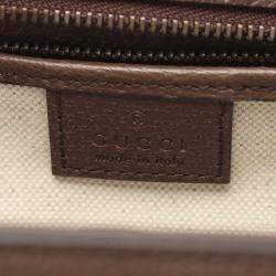 Gucci Bamboo 1947 Beige Brown Jumbo GG Canvas Leather Shoulder Bag