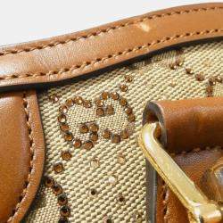 Gucci Diana Brown Canvas Leather Handbag