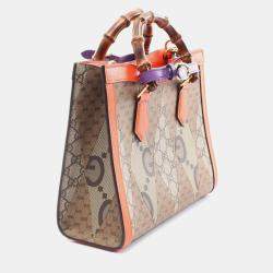 Gucci Diana Small Beige Red GG Supreme Canvas and Leather Tote Bag