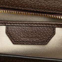 Gucci Bamboo Beige Brown Jumbo Canvas Leather Shoulder Bag