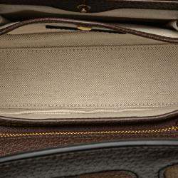 Gucci Bamboo Beige Brown Jumbo Canvas Leather Shoulder Bag