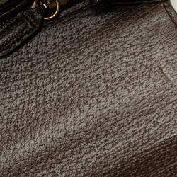 Gucci Bamboo Beige Brown Jumbo Canvas Leather Shoulder Bag