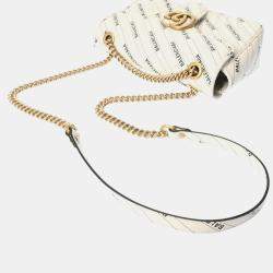 Gucci Gg Marmont Balenciaga Collaboration Small Shoulder Bag Ivory Leather Bag