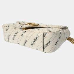 Gucci Gg Marmont Balenciaga Collaboration Small Shoulder Bag Ivory Leather Bag
