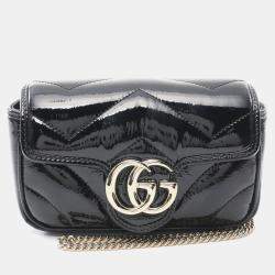Gucci GG Marmont Super Leather Black Shoulder Bag 