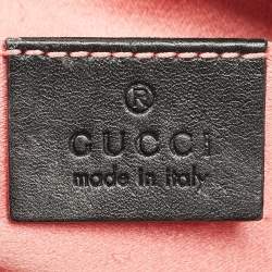 Gucci Black/White Matelassé Leather Mini GG Marmont Camera Crossbody Bag