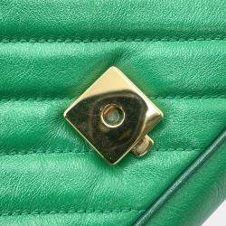 Gucci Gg Marmont Chain shoulder Bag Green Leather