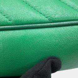 Gucci Gg Marmont Chain shoulder Bag Green Leather