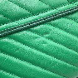 Gucci Gg Marmont Chain shoulder Bag Green Leather
