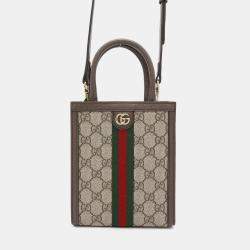 Gucci Ophidia Beige/Brown GG Supreme Leather Handbag 