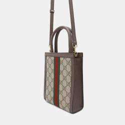 Gucci Ophidia Beige/Brown GG Supreme Leather Handbag 