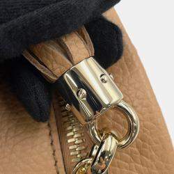 Gucci Soho Interlocking G Shoulder Bag Beige Leather