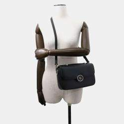 Gucci Petite Gg 2Wayshoulder Bag Black Calf Leather Size Small