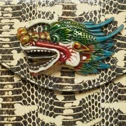Gucci Cream/Pink Python Naga Dragon Shoulder Bag