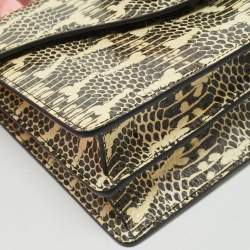 Gucci Cream/Pink Python Naga Dragon Shoulder Bag
