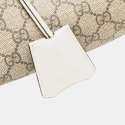 Gucci Beige/White Small GG Supreme Padlock Tote