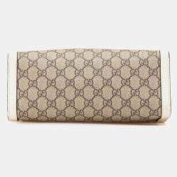 Gucci Beige/White Small GG Supreme Padlock Tote