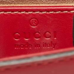 Gucci Red Leather Mini Web Chain Sylvie Shoulder Bag