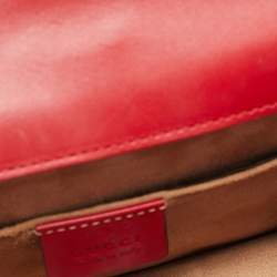 Gucci Red Leather Mini Web Chain Sylvie Shoulder Bag