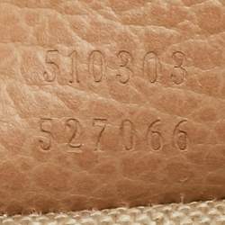 Gucci Beige Leather Dollar Interlocking G Shoulder Bag