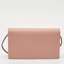 Gucci Pink Leather Swing Wallet on Strap