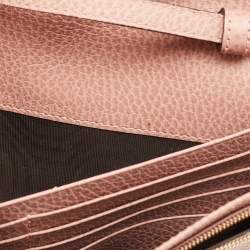 Gucci Pink Leather Swing Wallet on Strap
