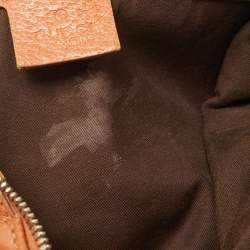 Gucci Brown/Beige Canvas and Leather Buckle Hobo